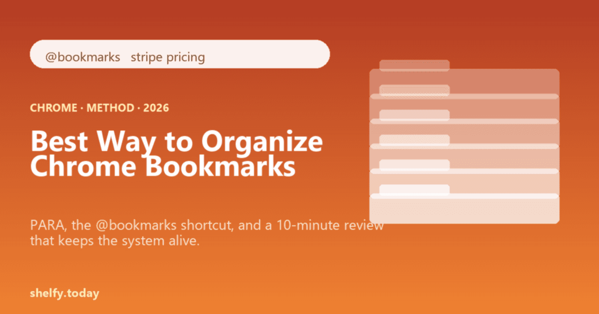 Cover Image for Best Way to Organize Chrome Bookmarks in 2026 (Method, Folders, PARA & Beyond)