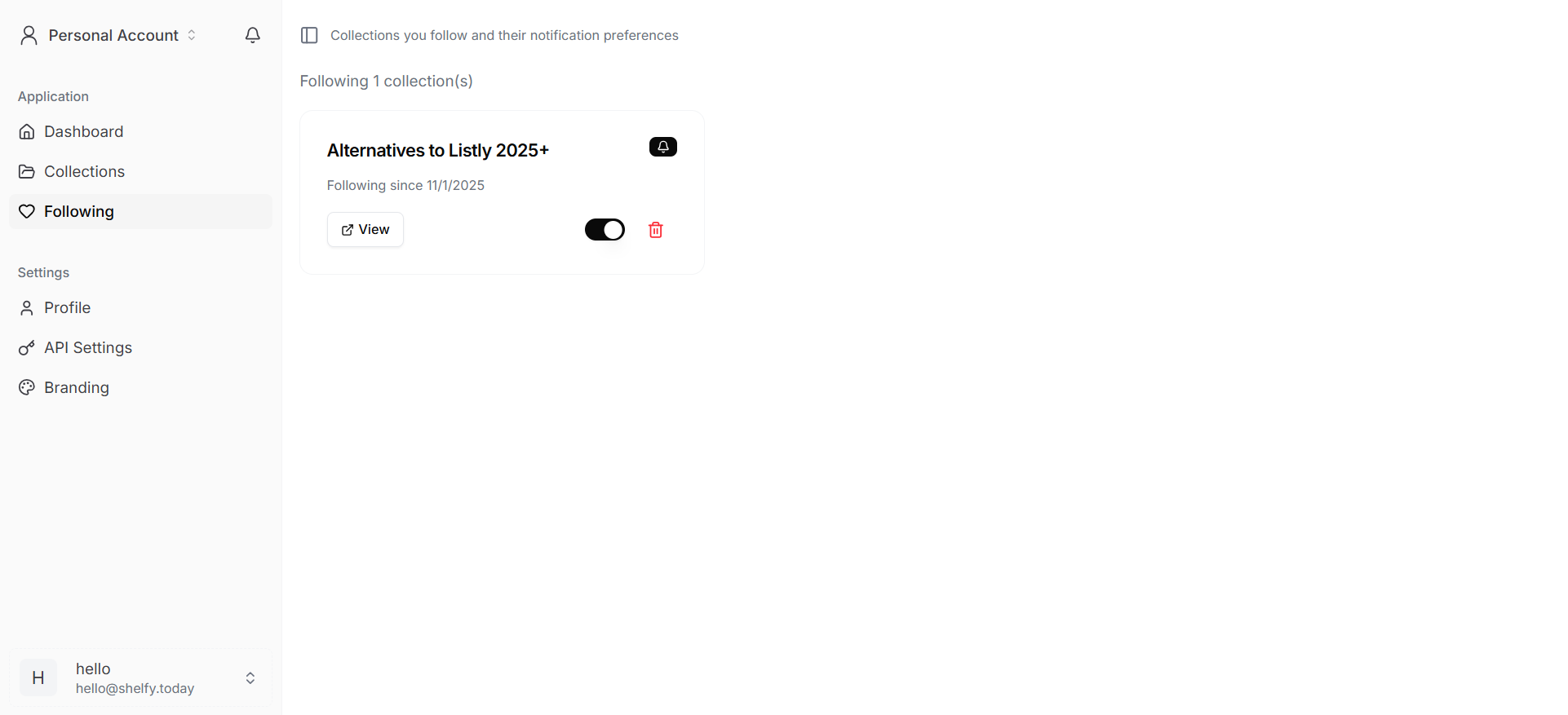 Shelfy following lists for repeat-visit audiences